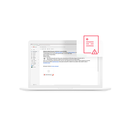 Verifique os anexos do email