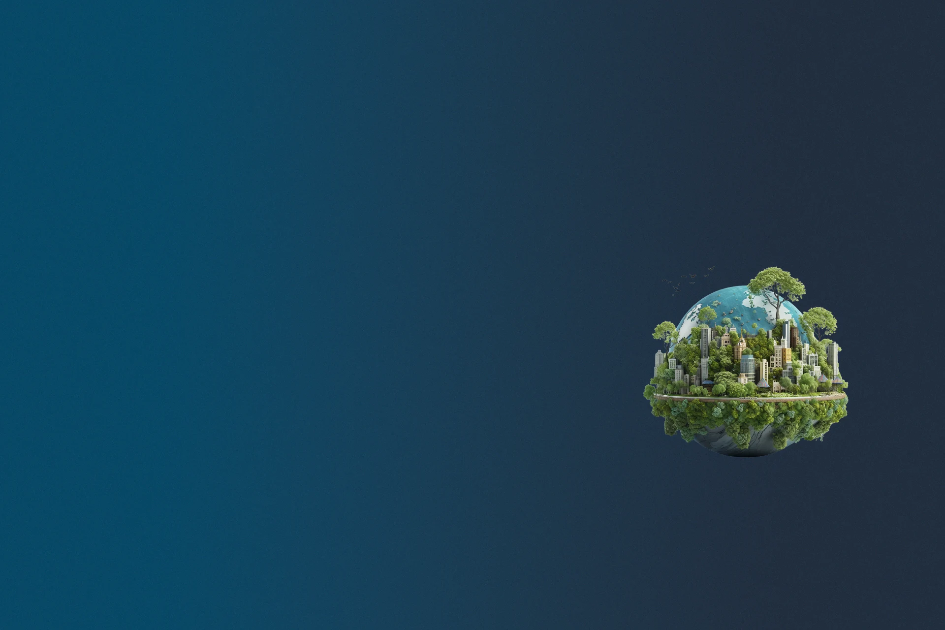 Foto do mundo com fundo azul